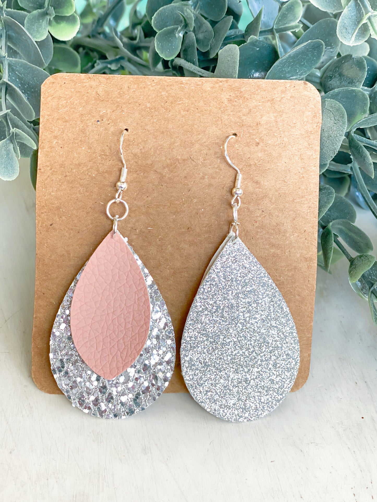 Glimmer Gray or Pink Earrings