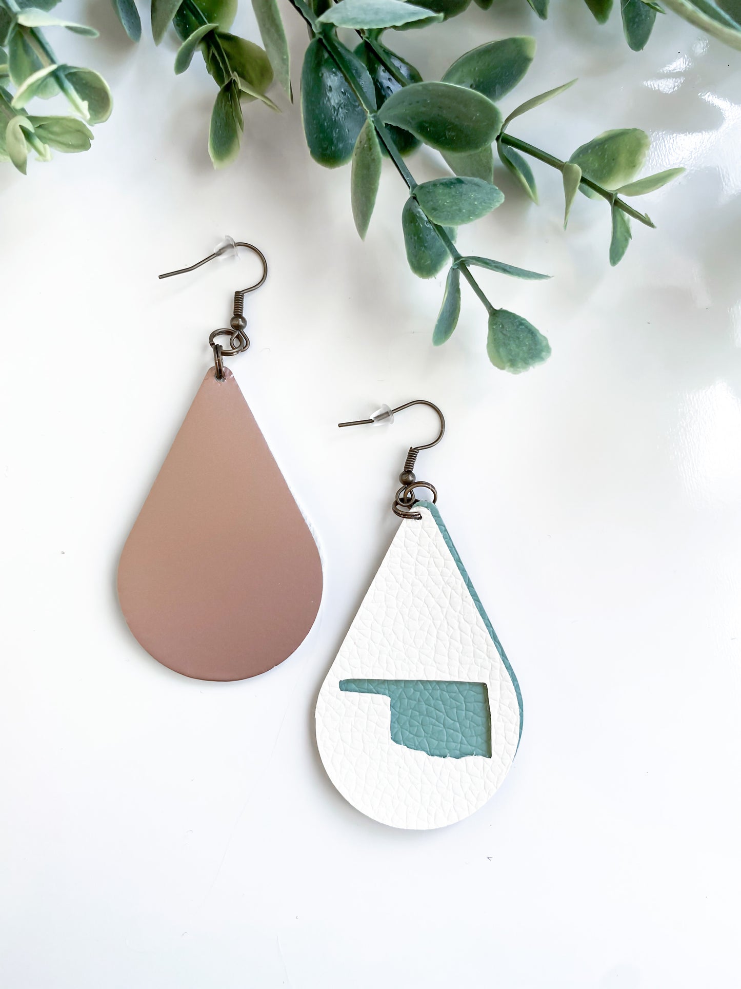 Oklahoma layered teardrop handmade earrings