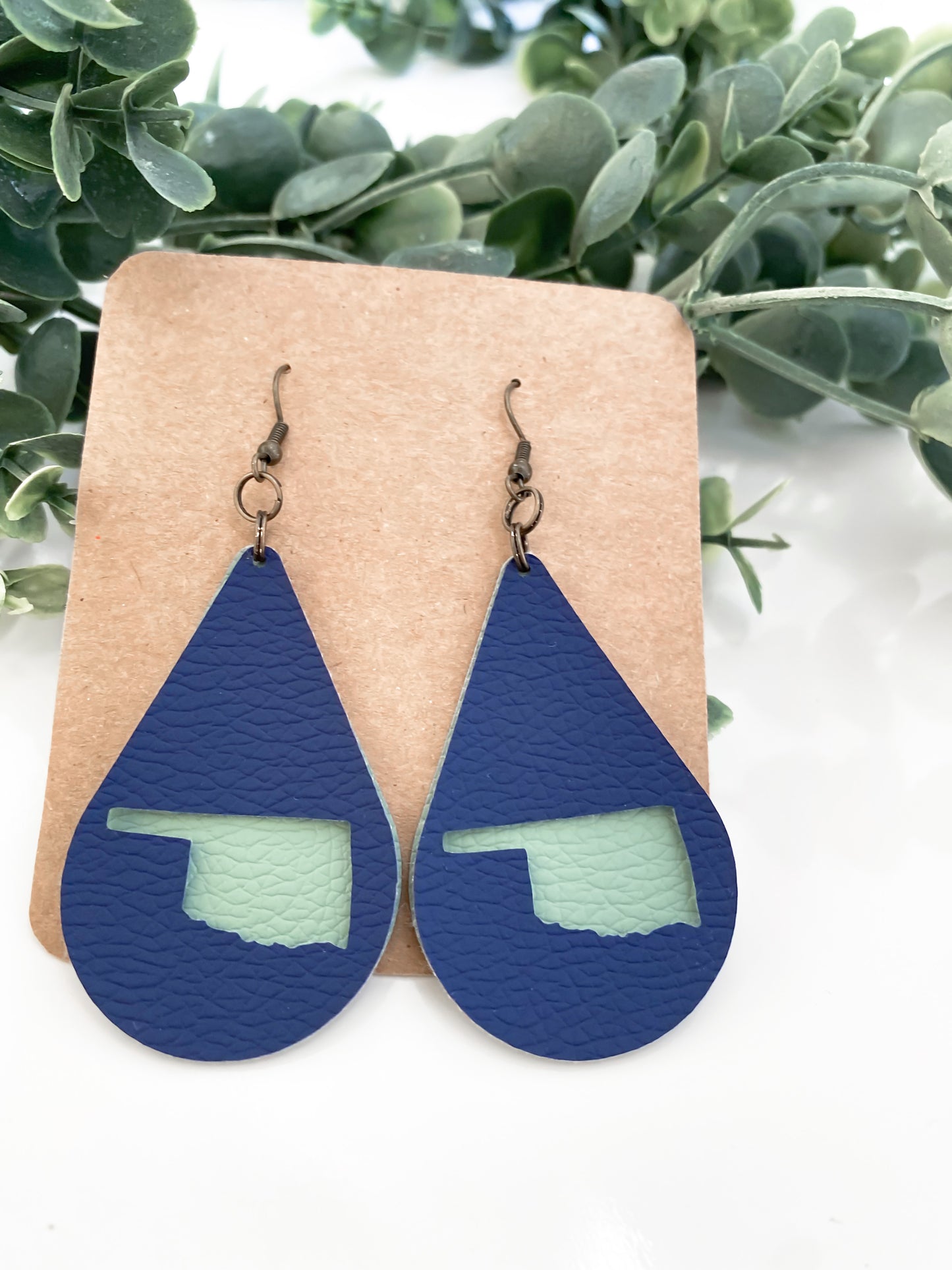 Oklahoma layered teardrop handmade earrings
