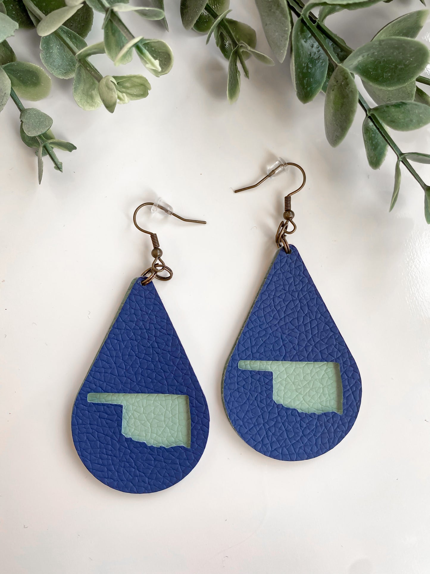 Oklahoma layered teardrop handmade earrings