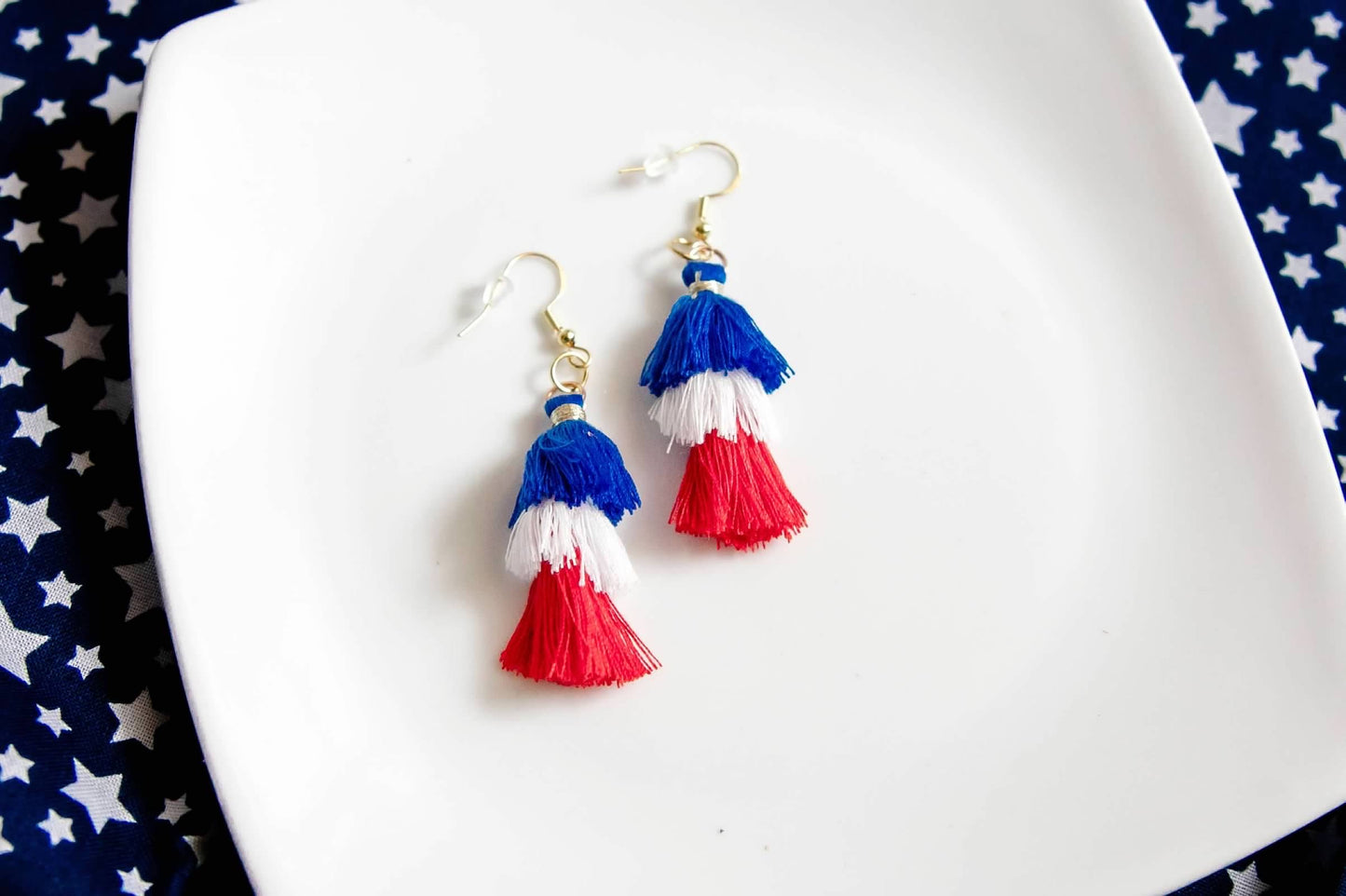 Festive Ombre Tassel Dangle Earrings