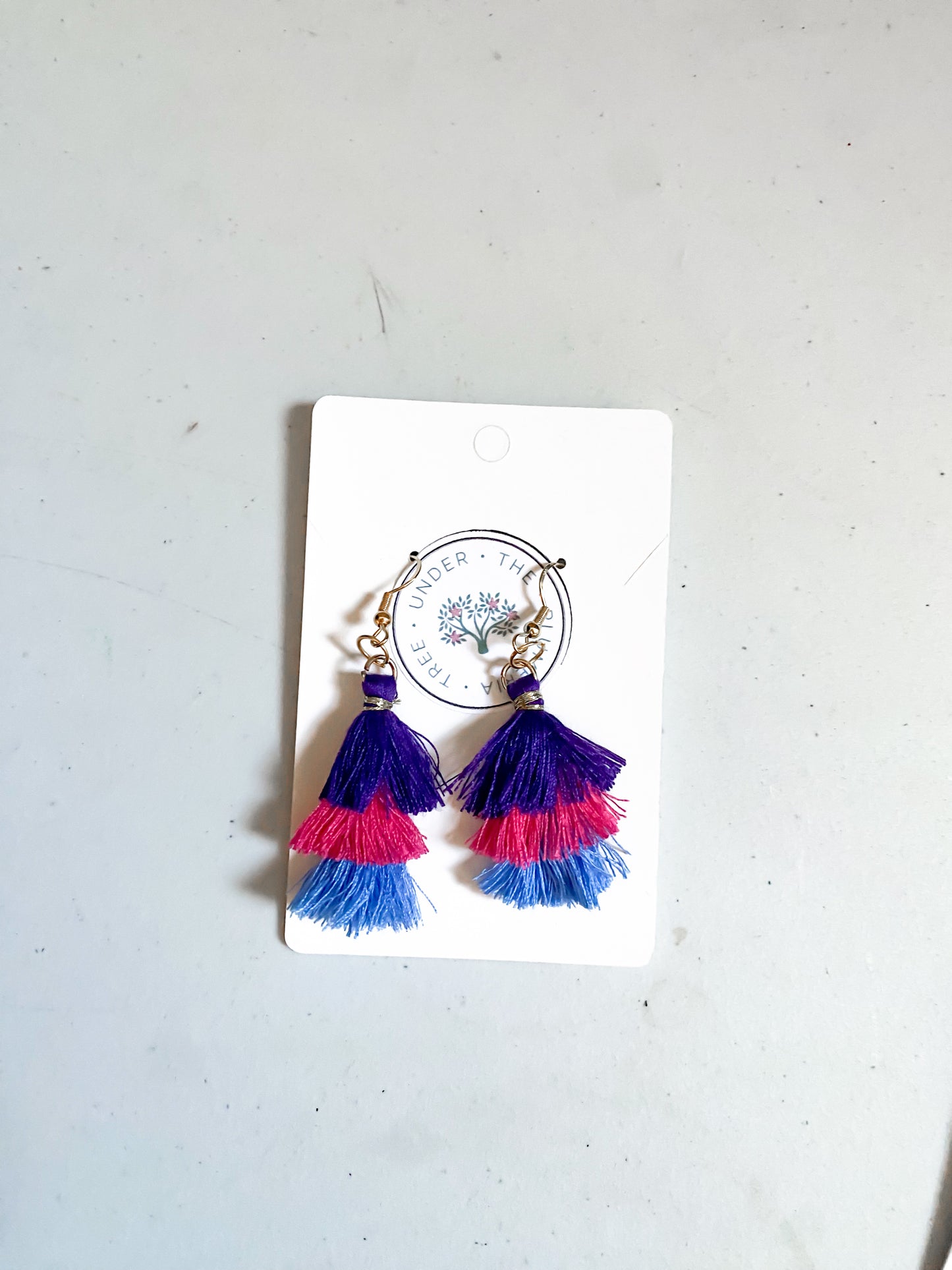 Festive Ombre Tassel Dangle Earrings