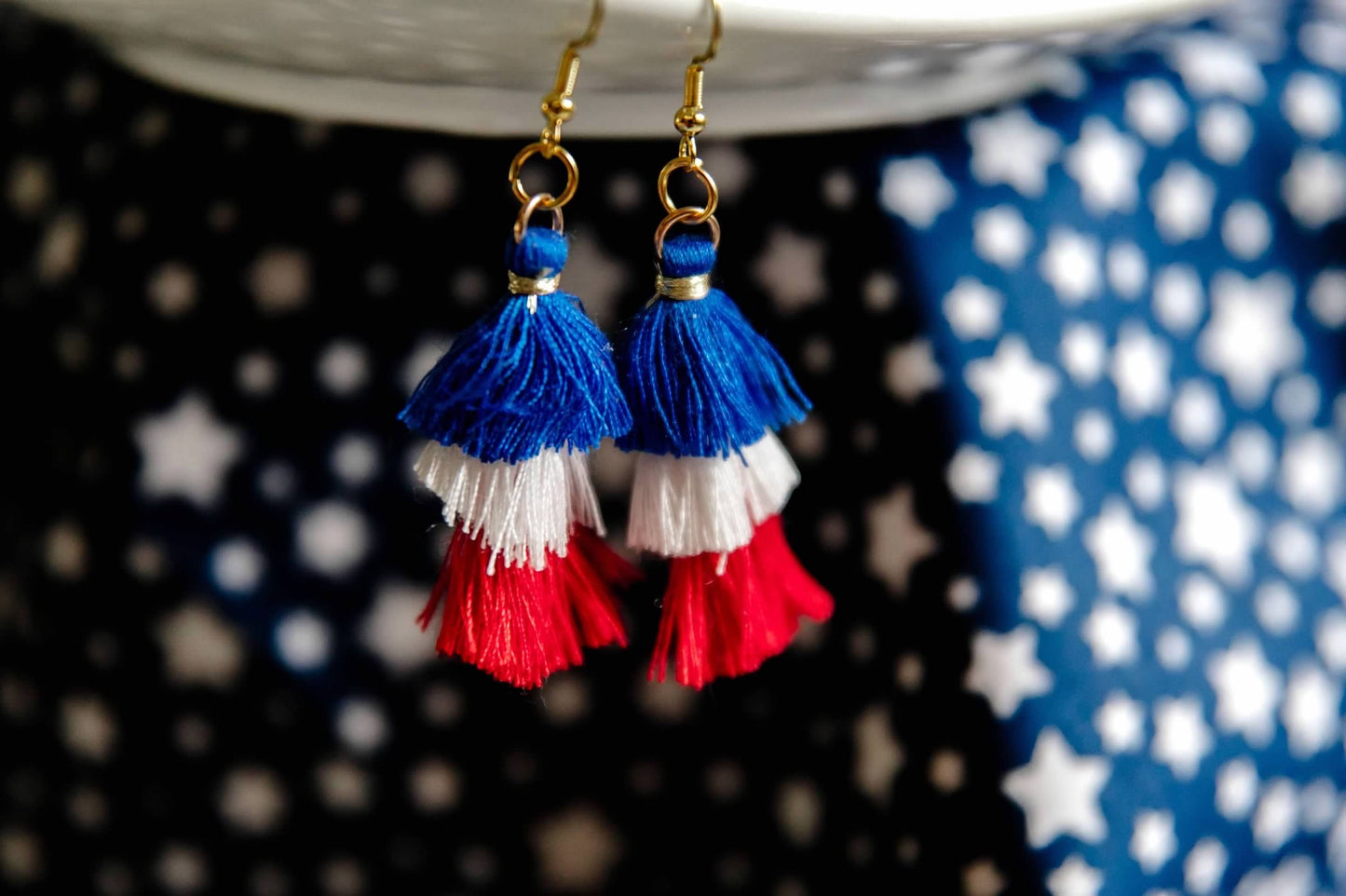 Festive Ombre Tassel Dangle Earrings