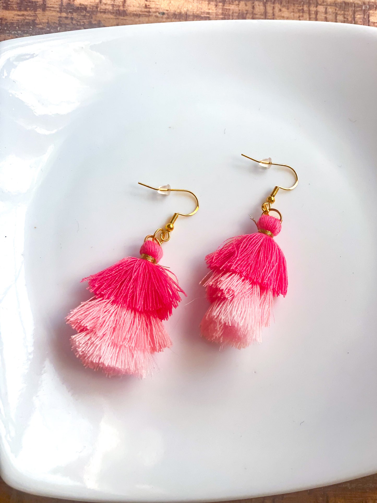 Festive Ombre Tassel Dangle Earrings