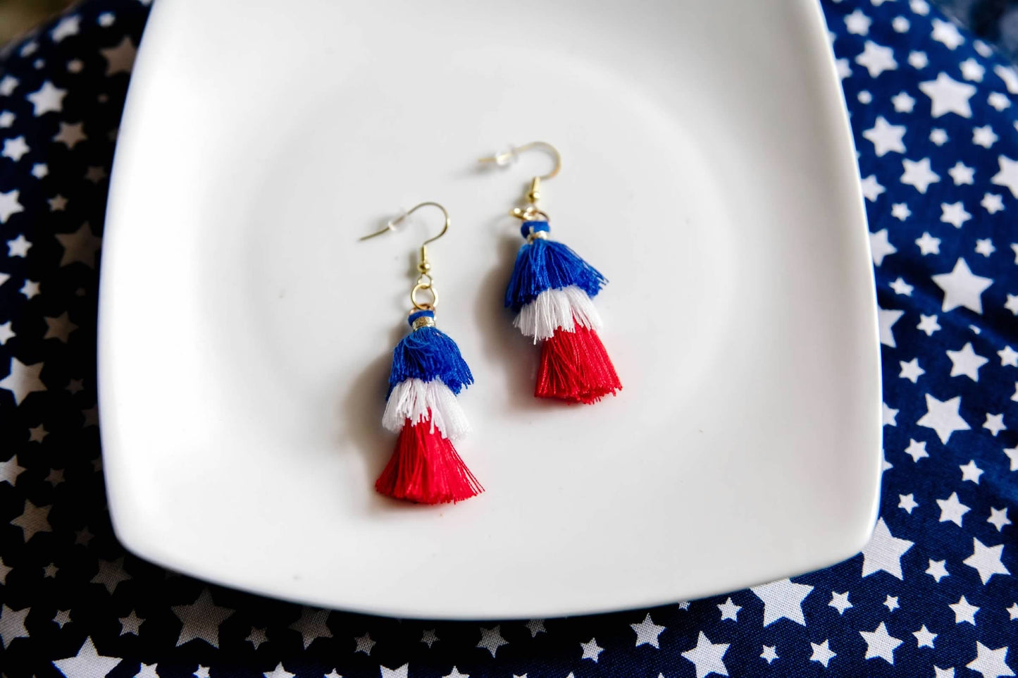Festive Ombre Tassel Dangle Earrings