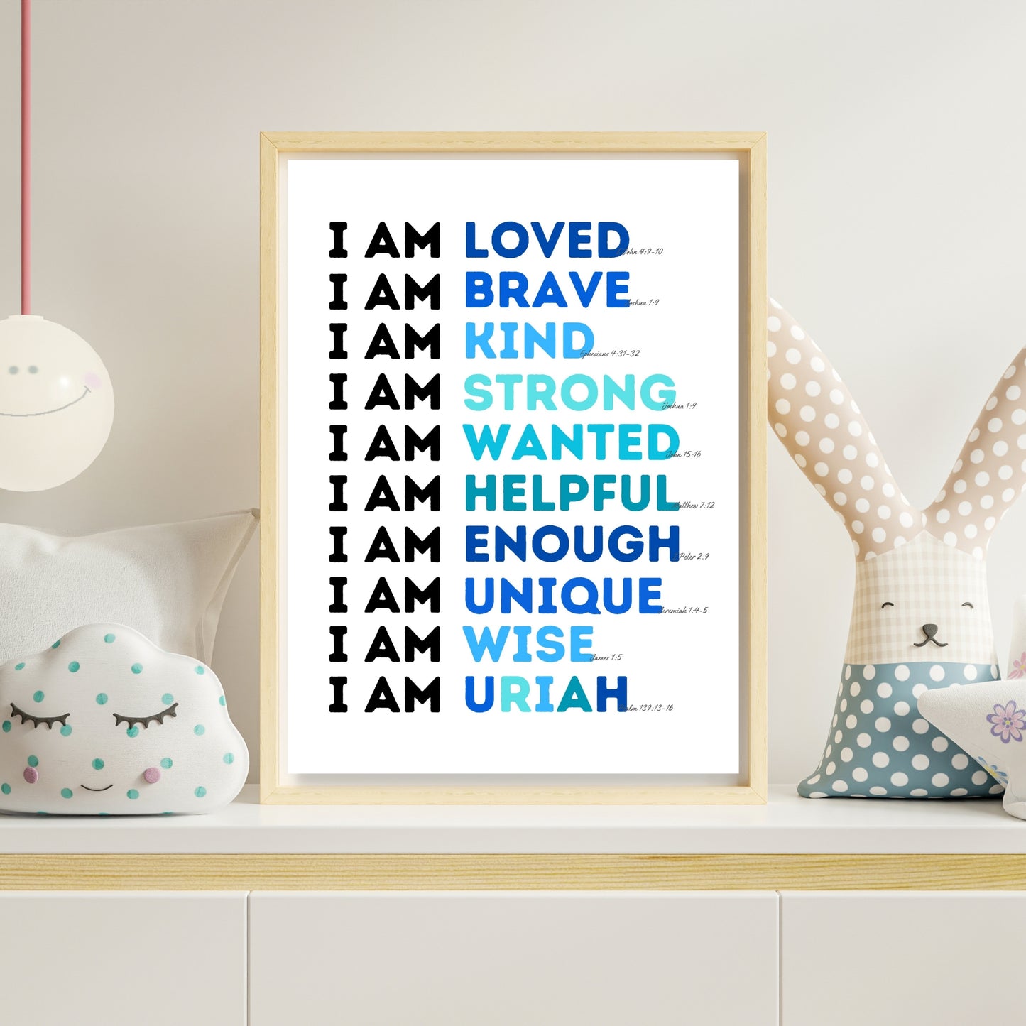 Personalized I AM Affirmation & Scripture 8x10 Print