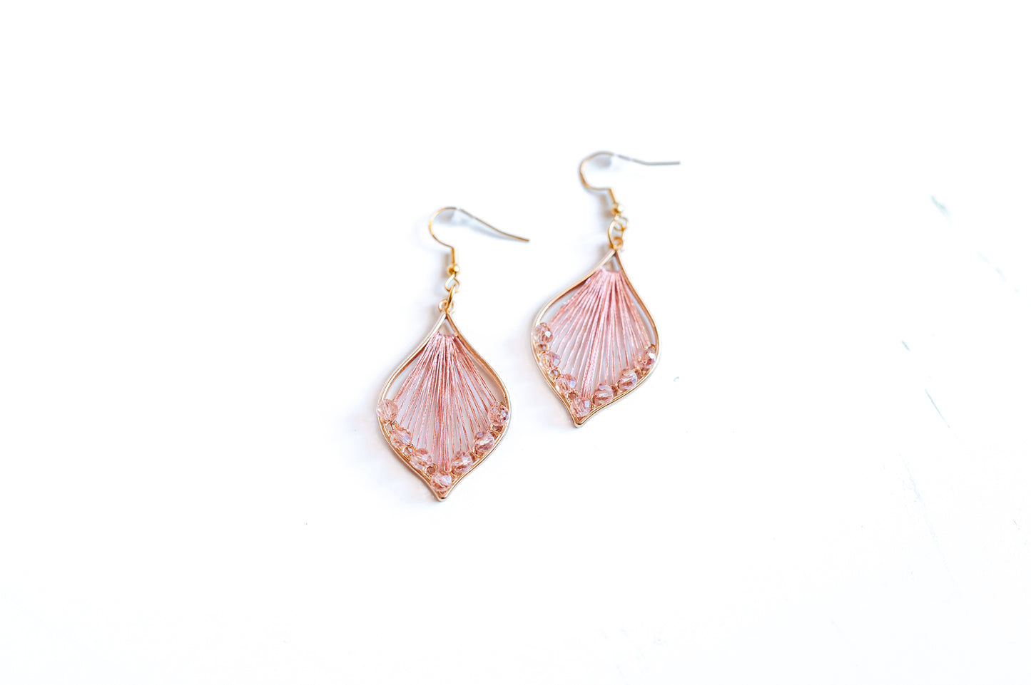 Lux Teardrop Thread & Bead Earrings