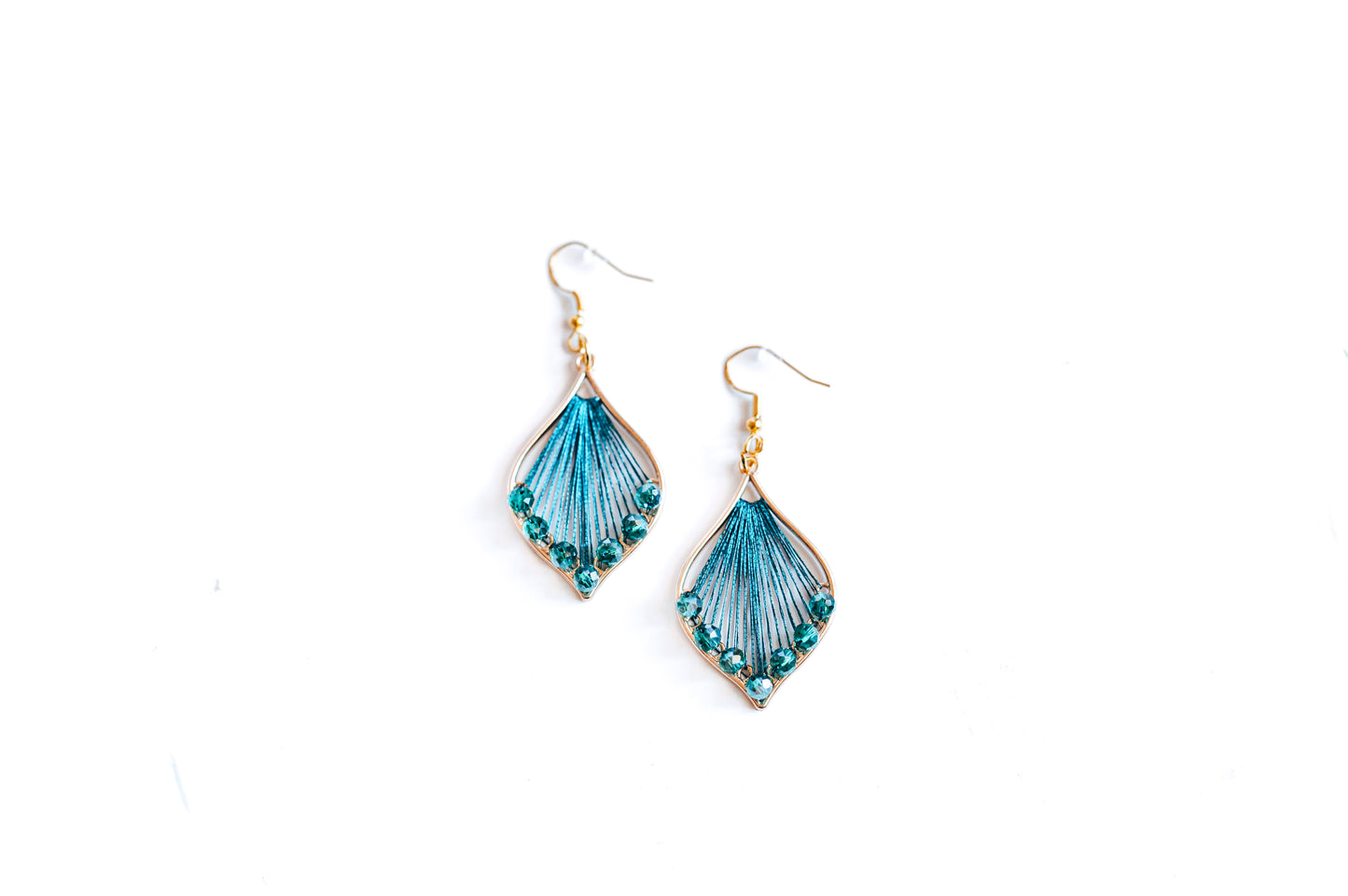 Lux Teardrop Thread & Bead Earrings