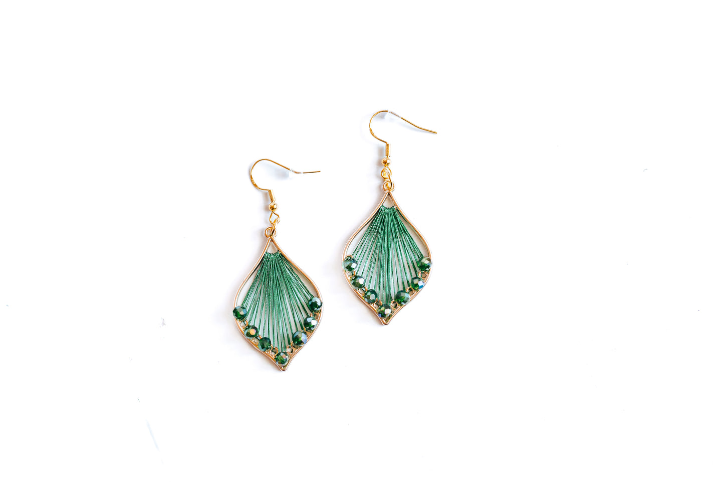Lux Teardrop Thread & Bead Earrings