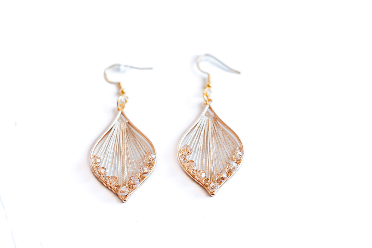 Lux Teardrop Thread & Bead Earrings