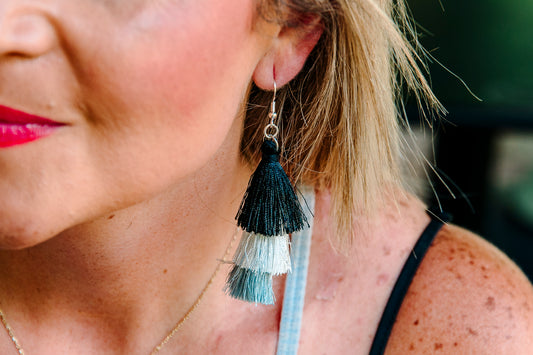 Large Ombré Tassel Dangle Earrings