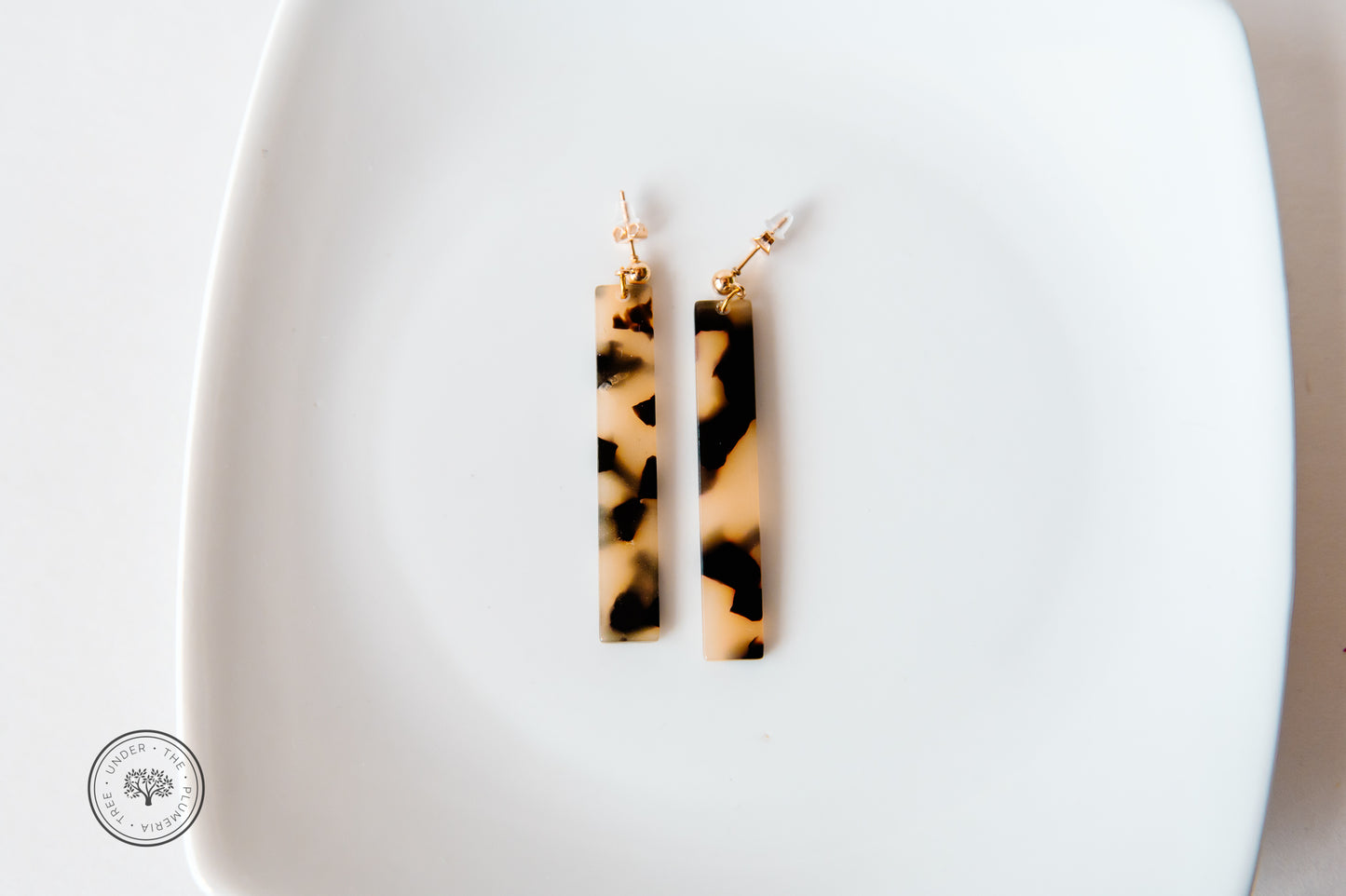 Resin Masterpiece Earrings with Stud/Dangle 14K Gold Hooks