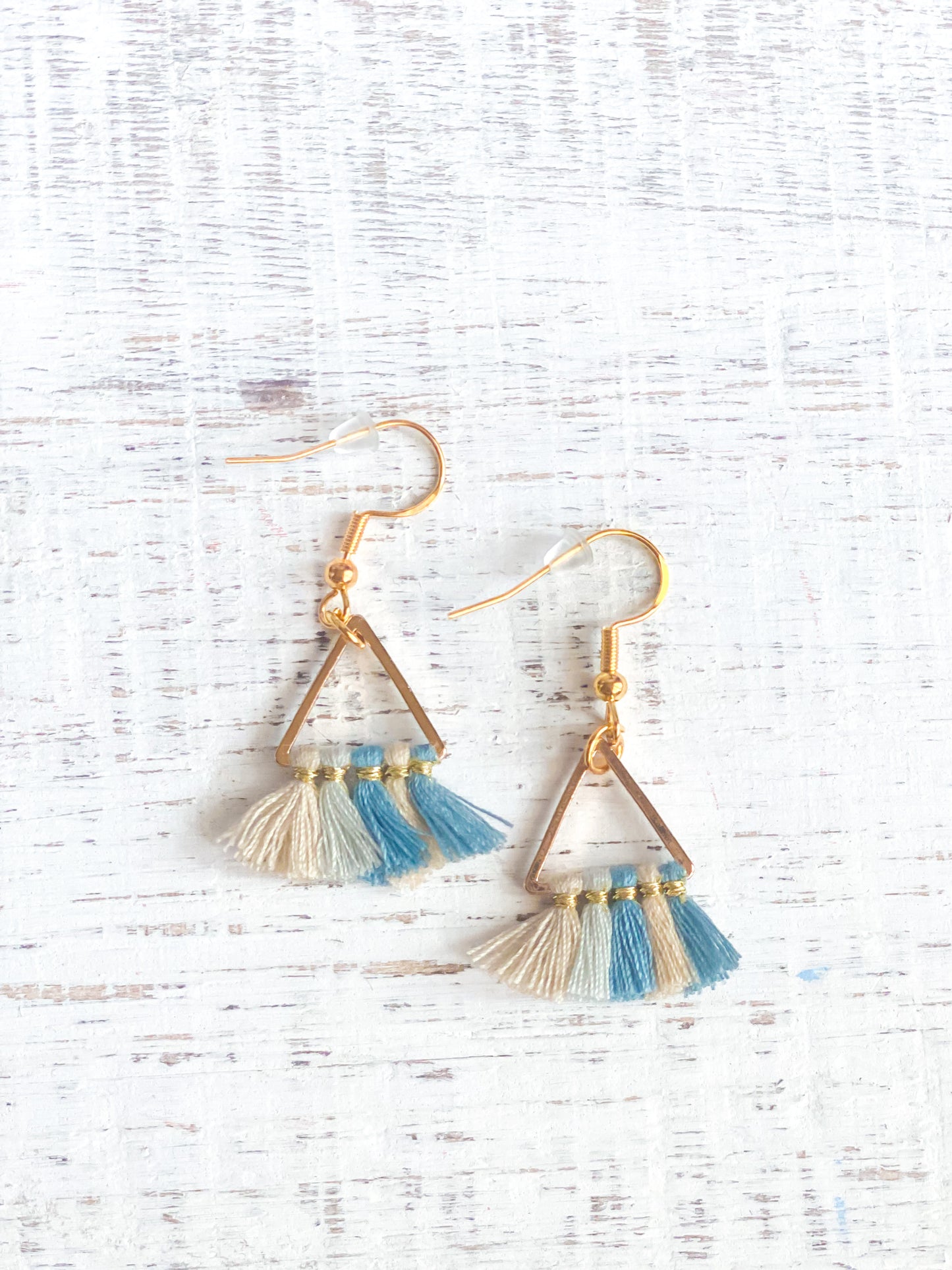 Small Triangle Boho Thread Dangle Earrings
