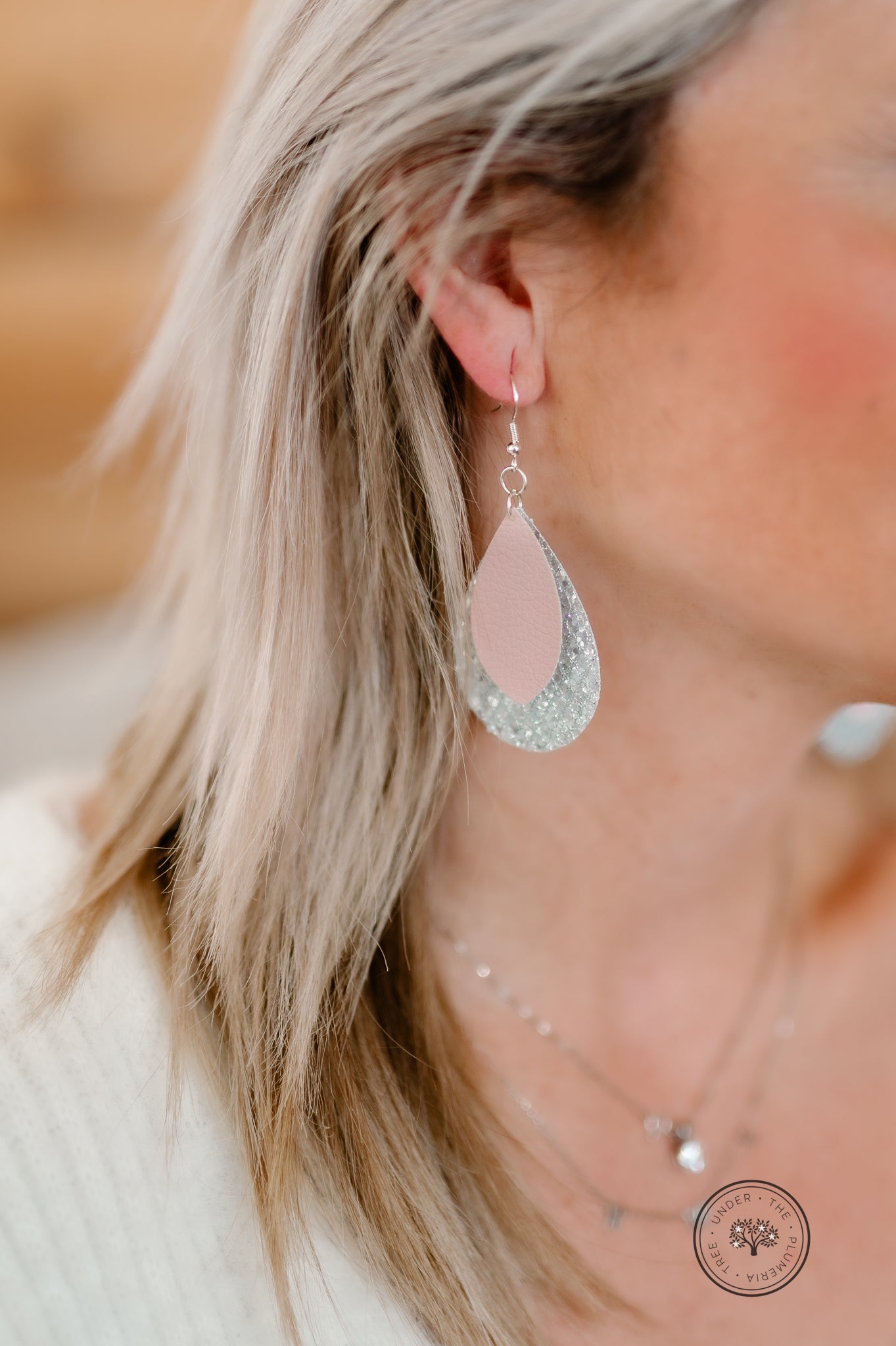 Glimmer Gray or Pink Earrings
