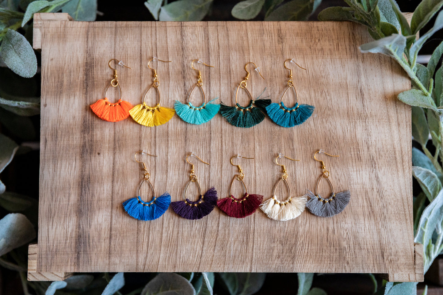 Boho Style Thread Tassel Teardrop Dangle Earrings