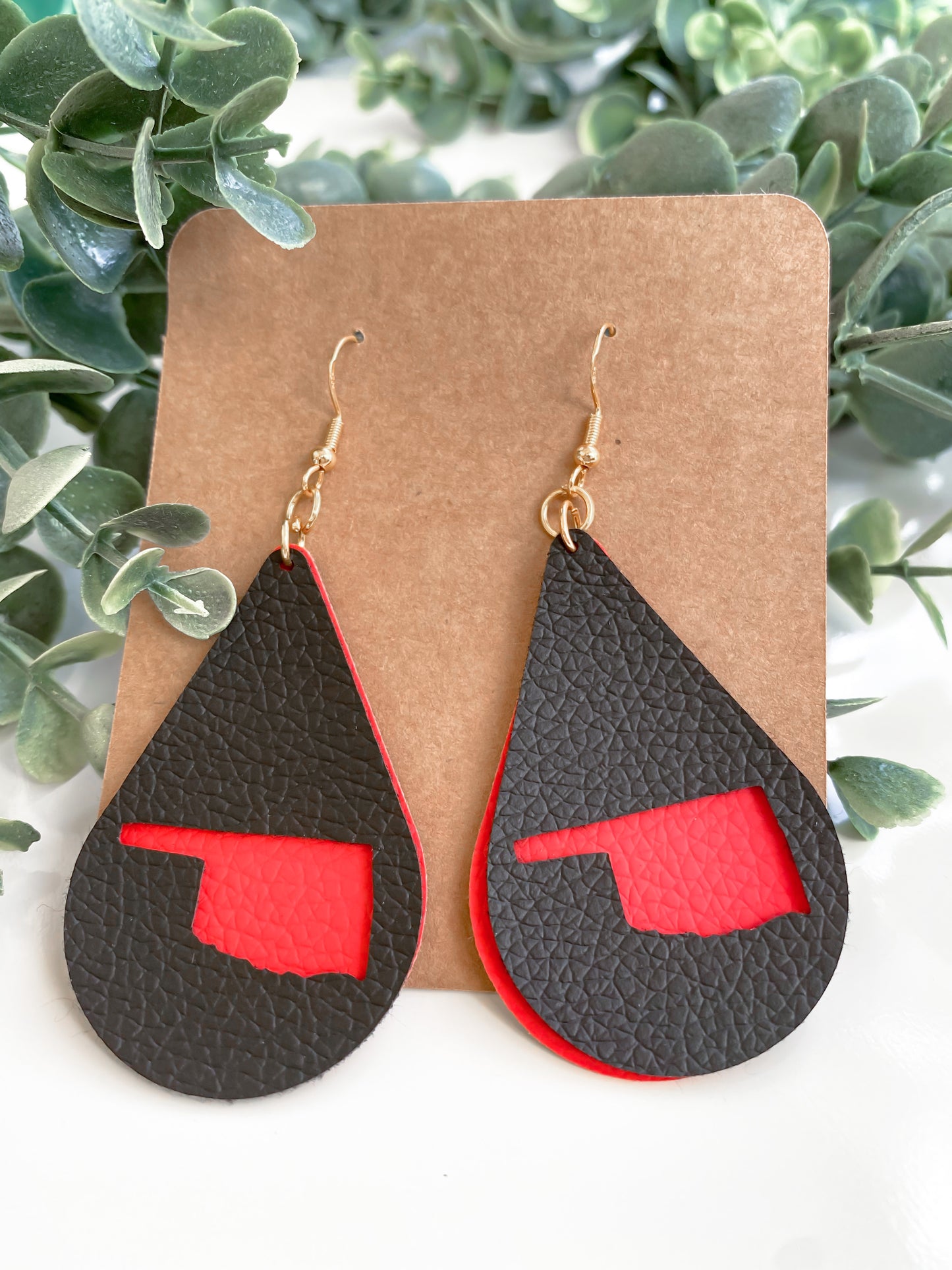 Oklahoma layered teardrop handmade earrings