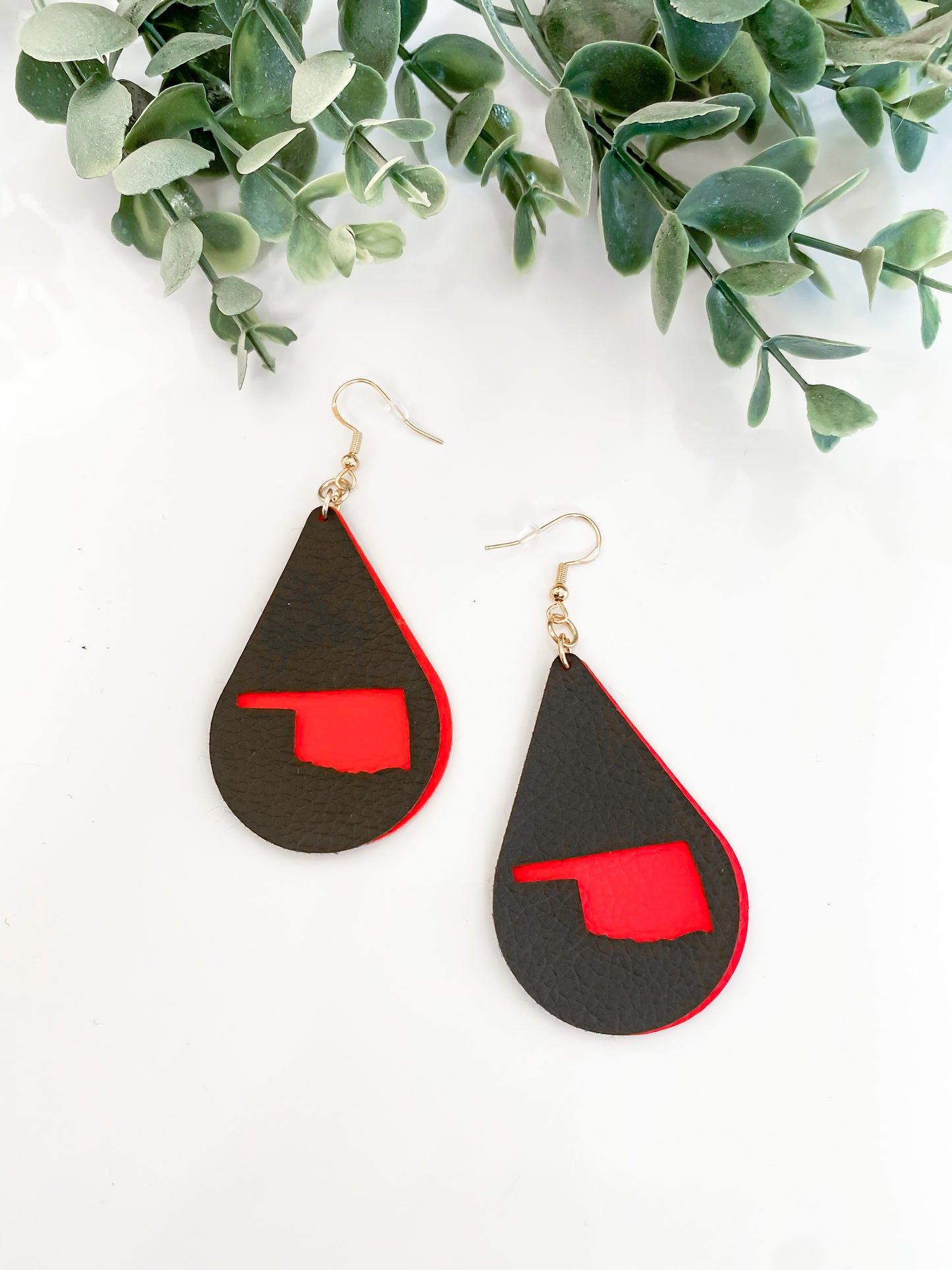 Oklahoma layered teardrop handmade earrings